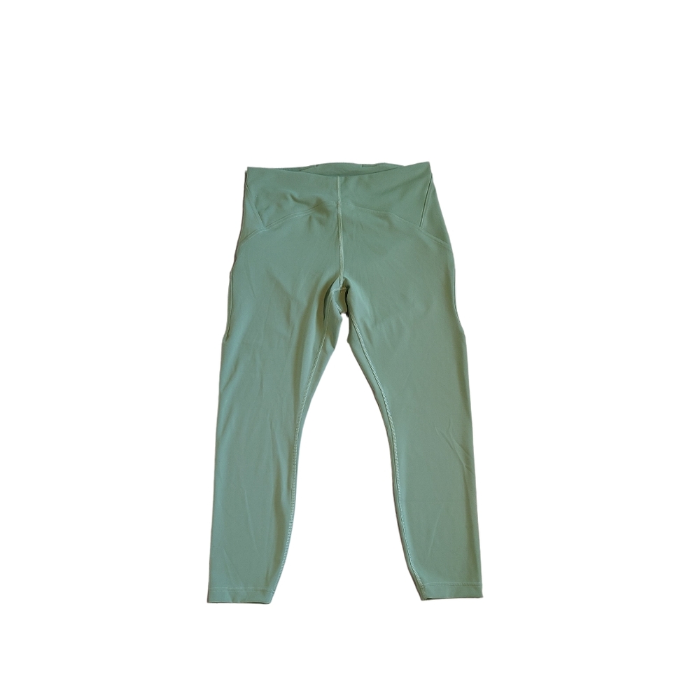 LULULEMON 25" Cropped Athletic Pants, Bronze Green, Size 12